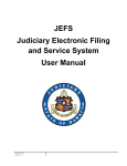 JEFS Judiciary Electronic Filing and Service System User Manual