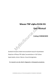 Mouse TNF alpha ELISA Kit User Manual Catalog