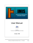 IMIS User Manual - Center for Transportation Research and Education