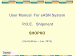 User Manual For eASN System P.O.E. Shipment SHOPKO
