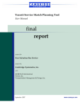 Transit Service Sketch Planning Tool User Manual