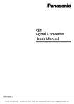 Panasonic KS1 Signal Converters User`s Manual