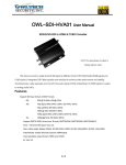 OWL–SDI–HVA01 User Manual
