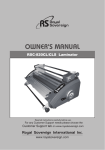 RSC-820CLS Roll Laminator Owner`s Manual