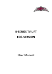 K-SERIES TV LIFT ECO-VERSION User Manual