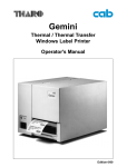 Gemini Operator`s Manual english - Cab Produkttechnik GmbH & Co
