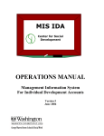 OPERATIONS MANUAL MIS IDA - Center for Social Development