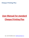 User Manual For standard Cheque Printing Plus