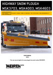 2015 Highway snow plough MSK03 user manual