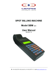SPOT BILLING MACHINE Model SBM V801 User Manual