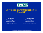 A “Hands-on” Introduction to OpenMP*