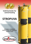 Solid fuel boiler for central heating STROPUVA