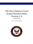 The Navy Defense Travel System Business Rules Version 2. 0