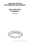 GAS LAVA ROCK CHARGRILL HOB TOP OPTION
