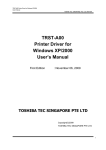 TRST-A00 Printer Driver for Windows XP/2000 User`s Manual