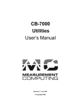 CB-7000 Utilities User`s Manual