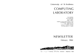 computing laboratory newsletter