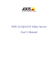 AXIS 241Q/241S Video Server User`s Manual