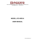 MODEL LPCI-IIRO-8 USER MANUAL