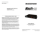 User`s Manual - Mackenzie Laboratories, Inc