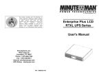 Minuteman Enterprise Plus LCD RTXL User`s Manual