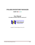 POLARIS INVENTORY MANAGER - Yellowhead Regional Library