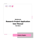 Research Project Application User Manual 2012 FINAL