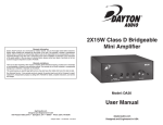 User Manual 2X15W Class D Bridgeable Mini Amplifier