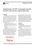 TN 700: Optimizing the ASI-100 Autosampler Injection