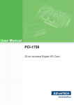 User Manual PCI-1750
