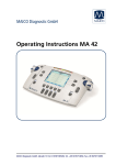 Operating Instructions MA 42 - Medical Equipment Wholesaler