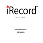Personal Media Recorder USER MANUAL In one touch... iRecord