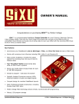 SIXY Owner`s Manual