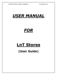 USER MANUAL FOR LnT Stores