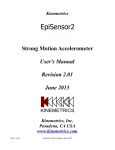 Strong Motion Accelerometer User`s Manual Revision 2.01 June 2015
