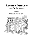 Reverse Osmosis User`s Manual