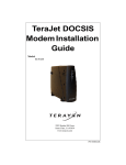 TeraJet DOCSIS Modem Installation Guide