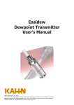 Easidew Dewpoint Transmitter User`s Manual