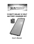 15 WATT SOLAR 12 VOLT BATTERY CHARGER KIT