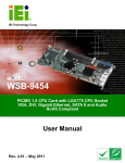 WSB-9454 PCIMG 1.0 CPU Card