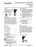 Industrial Pressure Transducers User`s Manual S Model