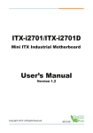 ITX-i2701/ITX-i2701D User`s Manual