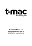 Panasonic/Sanyo A/C Interface – Modbus TCP Installation Instructions