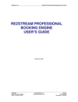 REZSTREAM PROFESSIONAL BOOKING ENGINE USER`S GUIDE