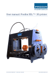User manual: Prodim XXL Pro 3D printer
