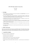 CSCI 204 Study Guide for Exam One