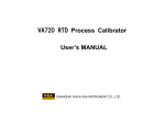 VA720 RTD Process Calibrator User`s MANUAL