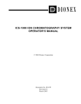 ICS-1000 Ion Chromatography System Operator`s Manual