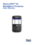 Supra eKEY® for BlackBerry® Products User Manual