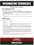 HH 105 Desktop Instructions Turning Equipment On/Off Selecting a